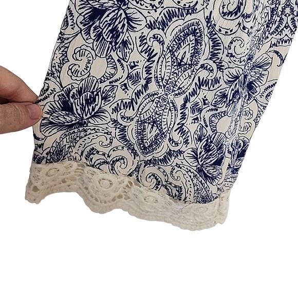 Oscar St Bohemian Style Corset Front Top, Lace Trimmed Sleeves, NWT, Large - Picture 6 of 9